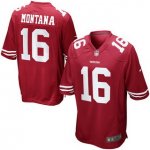 Mens San Francisco 49ers #16 Joe Montana Nike Red Retired Player Game NFL Jerseys