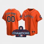 Custom Stitched Houston Astros Orange Replica 2022 World Series Champions Jersey