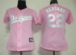 women Baseball Jerseys los angeles dodgers #22 kershaw pink