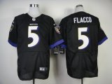 nike nfl baltimore ravens #5 flacco black jerseys [new Elite]
