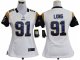 nike women nfl st. louis rams #91 long white jerseys