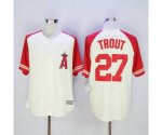 mlb los angeles angels #27 trout cream jerseys [2016 new]