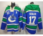 nhl vancouver canucks #17 kesler blue-green [pullover hooded swe