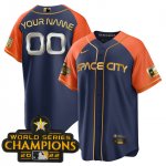 Houston Astros 2022 Champions Navy Orange Cool Base Stitched Jerseys