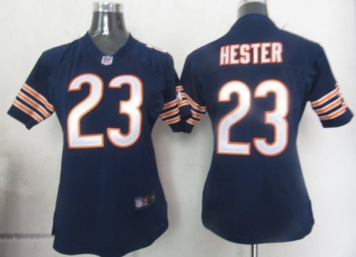 nike women nfl chicago bears #23 hester blue cheap jerseys [game