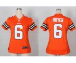 nike women nfl cleveland browns #6 hoyer orange jerseys