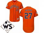 Men MLB Houston Astros #27 Jose Altuve Orange 2017 World Series Flex Base Jersey