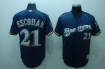 Baseball Jerseys milwaukee brewers #21 escobar blue[40th patch]