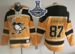 men nhl pittsburgh penguins #87 sidney crosby gold sawyer hooded sweatshirt 2017 stanley cup finals champions stitched nhl jersey
