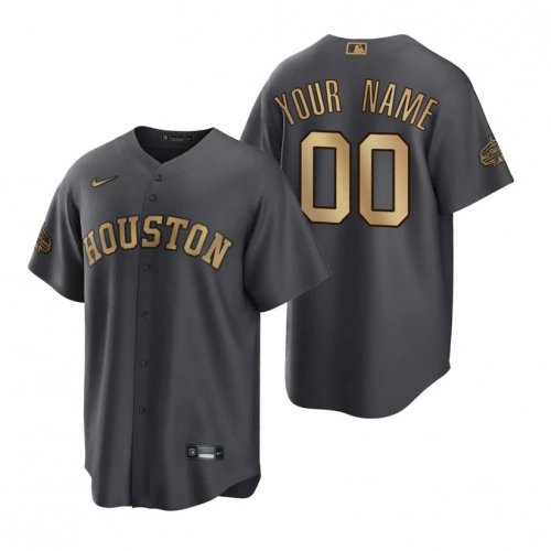 Men\'s Houston Astros Custom Charcoal 2022 MLB All-Star Game Replica Jersey
