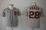 youth mlb san francisco giants #28 buster posey grey jerseys
