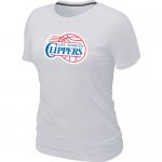women nba los angeles clippers big & tall primary logo white T-S