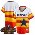 Custom Houston Astros White Home Cooperstown Collection 2022 Champions Jersey