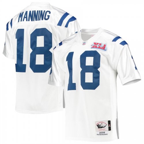 Men\'s Mitchell & Ness Peyton Manning White Indianapolis Colts 2006 Authentic Throwback Retired Player Jersey