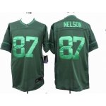 nike nfl green bay packers #87 nelson green [drenched limited]