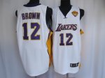 Basketball Jerseys los angeles lakers #12 brown white(2010 final