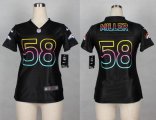 nike women nfl denver broncos #58 miller fashion black jerseys
