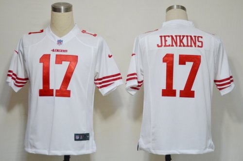 nike nfl san francisco 49ers #17 jenkins white jerseys [game]