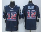 Nike New England Patriots #12 Brady Navy Blue Strobe Jerseys 201