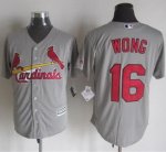 mlb jerseys st.louis cardinals #16 Wong Grey New Cool Base Stitc