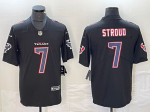 Men's Houston Texans C.J. Stroud Black Fashion Jersey With Logo