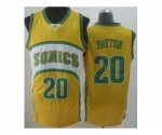 nba seattle supersonics #20 payton yellow jerseys