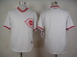 Men's MLB Cincinnati Reds Blank White Mitchell and Ness Throwback Jersey
