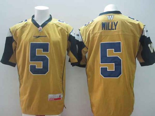 cfl blue bombers #5 willy yellow jerseys