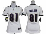 nike women nfl baltimore ravens #81 boldin white jerseys