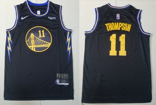 Men\'s Golden State Warriors #11 Klay Thompson Black City Edition Basketball Jerseys