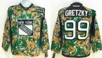 youth nhl new york rangers #99 gretzky camo [patch C]