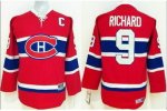 youth nhl montreal canadiens #9 richard red [patch C]