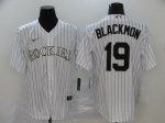Men's Colorado Rockies #19 Charlie Blackmon White 2020 Stitched Baseball Jersey