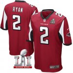 Men's NIKE NFL Atlanta Falcons #2 Matt Ryan Red Super Bowl LI Bound Game Jersey