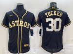 Men's Houston Astros #30 Kyle Tucker Black Gold Flex Base Stitched Jerseys