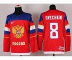 2014 winter olympics nhl jerseys #8 ovechkin red Russia