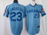 Baseball Jerseys chicago cubs #23 sandberg m&n blue(white strip)