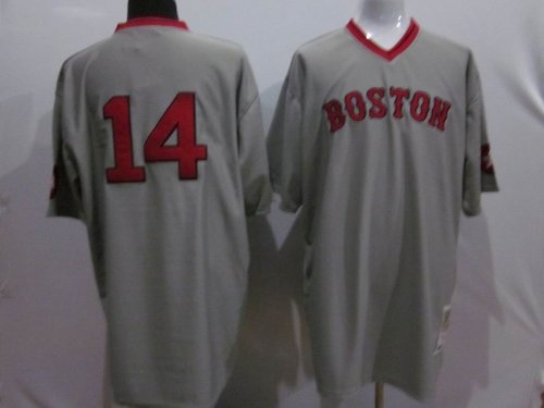Baseball Jerseys boston red sox #14 jim rice 1975 m&n grey