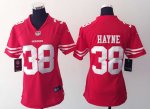 women nike san francisco 49ers #38 hayne red jerseys