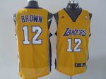 Basketball Jerseys los angeles lakers #12 brown yellow(fans edit