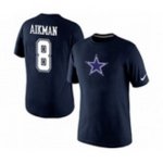 nike nfl dallas cowboys #8 troy aikman player name number t-shirt blue
