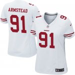 Women San Francisco 49ers #91 Arik Armstead Limited White Custom Nike NFL Jerseys