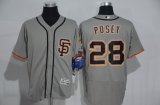 Men's mlb san francisco giants #28 buster posey majestic grey flexbase authentic collection jerseys