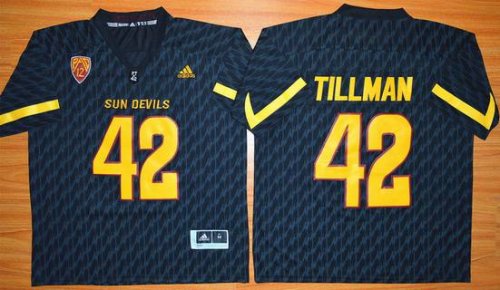 Men\'s Arizona State Sun Devils #42 Pat Tillman Black Desert Ice 2015 College Football Jersey