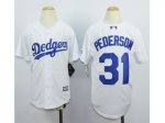 Youth MLB Los Angeles Dodgers #31 Joc Pederson white Jerseys