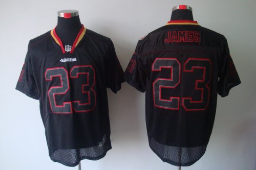 nike nfl san francisco 49ers #23 james elite black jerseys [ligh
