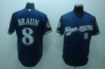 Baseball Jerseys milwaukee brewers #8 braun blue[40th patch]