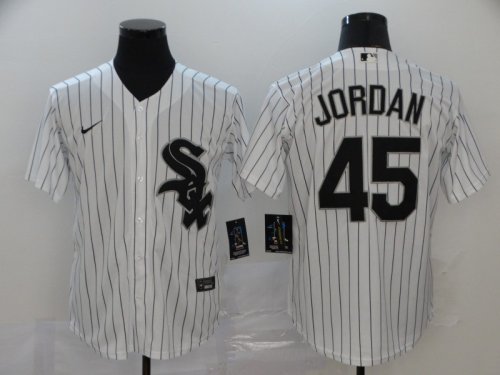 Men\'s Chicago White Sox #45 Michael Jordan Whie 2020 Stitched Baseball Jersey