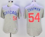Men's MLB Chicago Cubs #54 Aroldis Chapman Majestic Alternate Grey Flex Base Authentic Collection Jersey