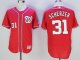 mlb washington nationals #31 max scherzer majestic red flexbase authentic collection player jerseys